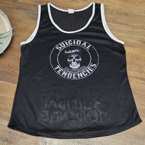 SUICIDAL TENDENCIES  Mesh Tank Top Jersey Size-Mens Med. Vintage 80s Punk